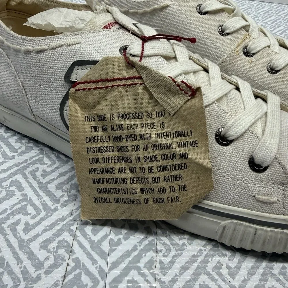 True Religion Vintage Canvas Low Top Sneakers White Men’s Size 11 TR118113 READ!